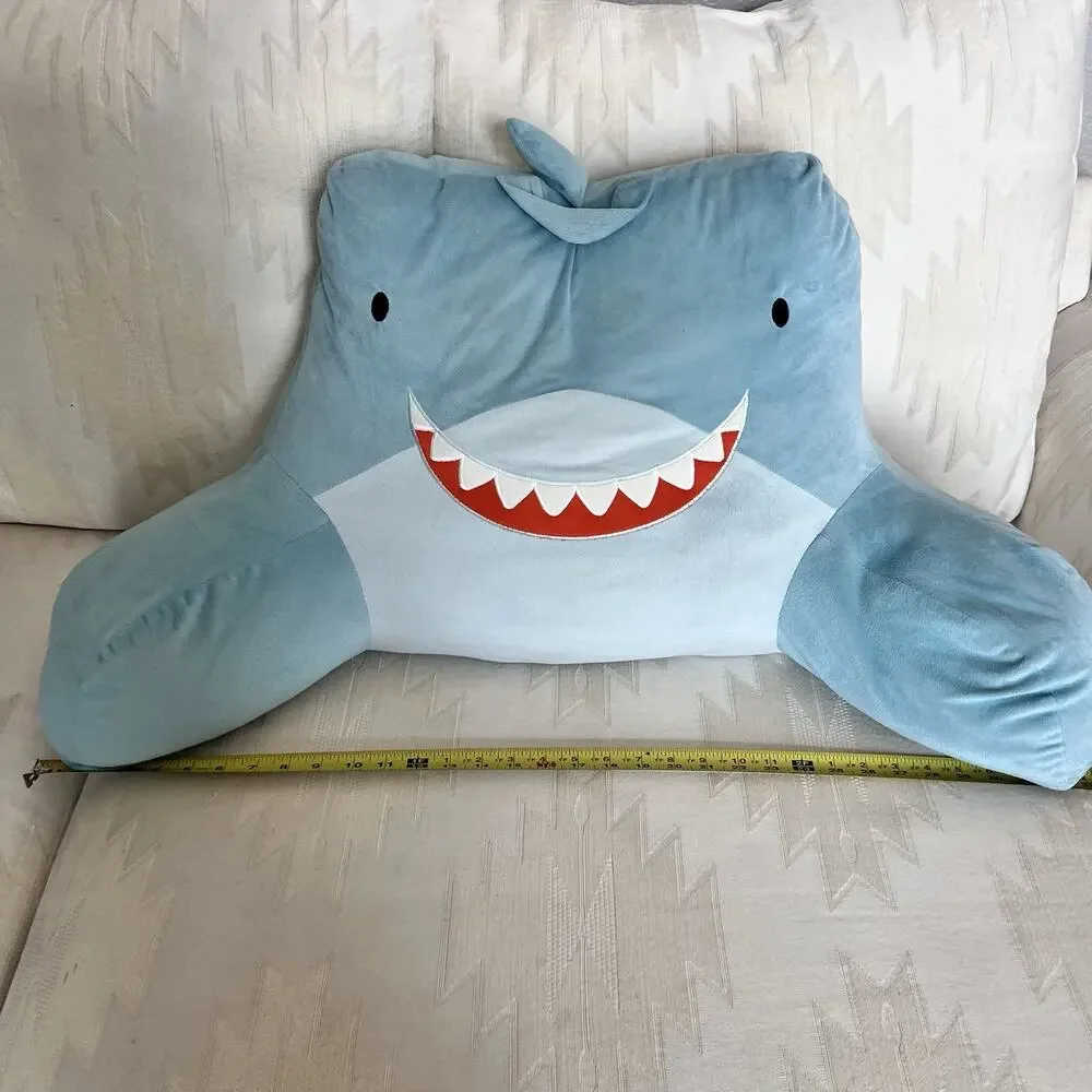 Shark Lounge/Reading Pillow Large 33x18” Kohls The Big One Kids Light Blue